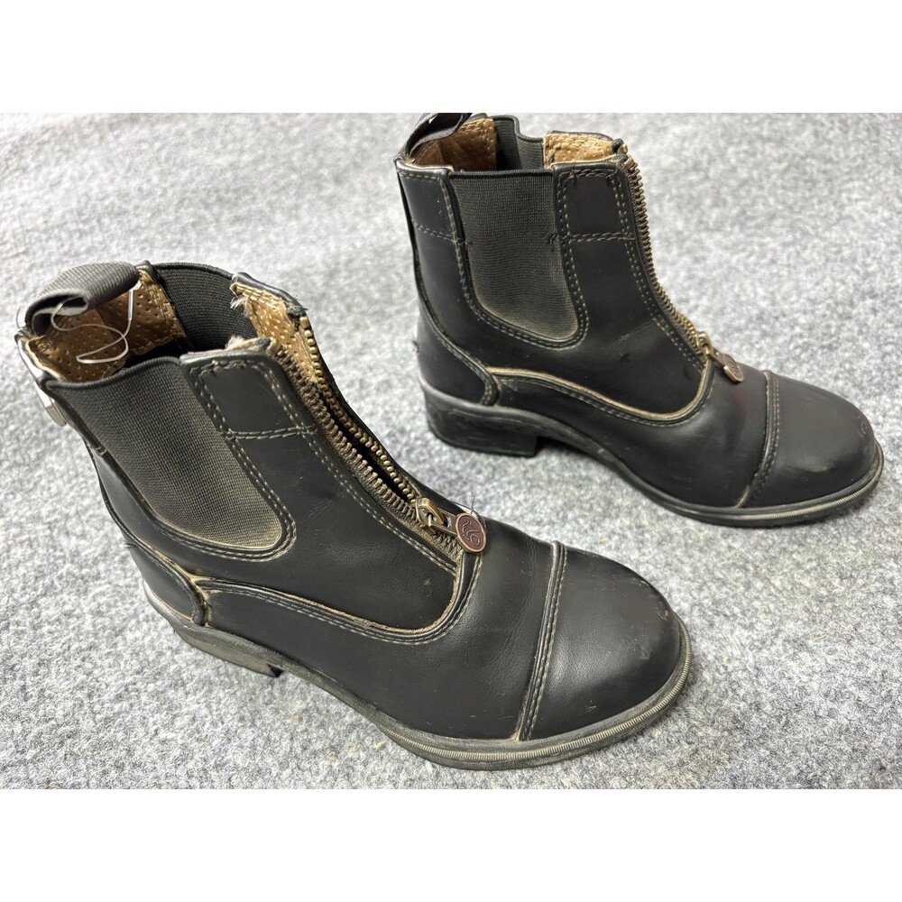 Ovation Riding Boots Kids Size 13 Black Zip Paddock Equestrian 470804 BLK